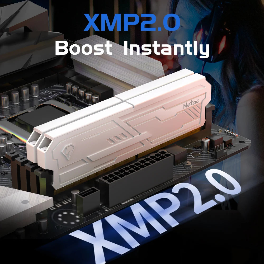 Netac DDR4 Memory Shadow Ill 3200MHz 3600MHz Ram UDIMM DDR4 8G 16G 8Gx2 16Gx2 with Aluminum Heatsink Support XMP2.0 for Desktop