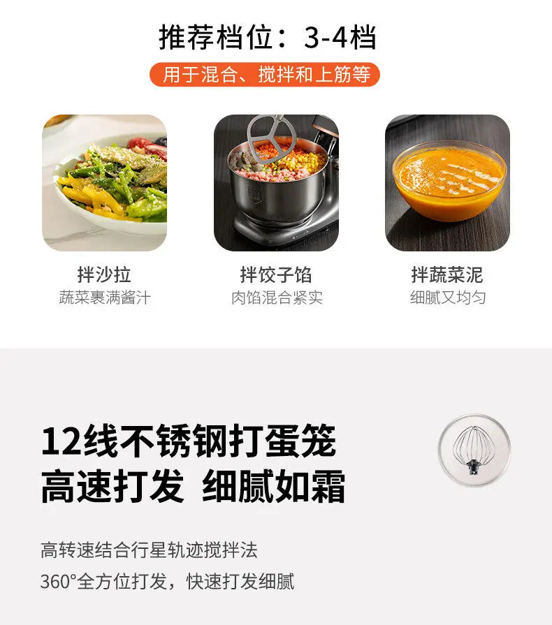 Multifunctional Stand Mixer, Automatic Dough Kneader with Fermentation Function, All-in-One Food Mixer for Home