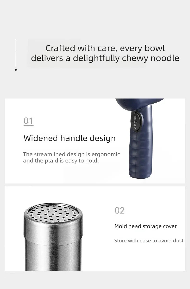 Wireless Handheld Electric Noodle Machine 5 Interchangeable Dies Stainless Steel Auto Pasta Maker Easy Clean Long Lasting