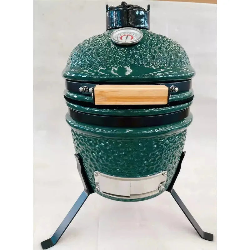 13Inch Ceramic Kamado Grills Outdoor and Indoor Kitchen Camping BBQ Grill