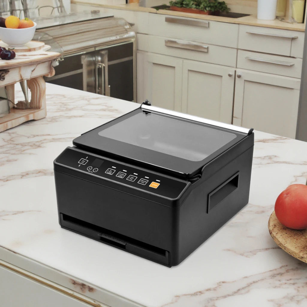Professional Food Vacuum Packer 95KPa Automatic Sealer Double Seams Dry Moist Built-in Cutter Home Fresh Storage Appliances