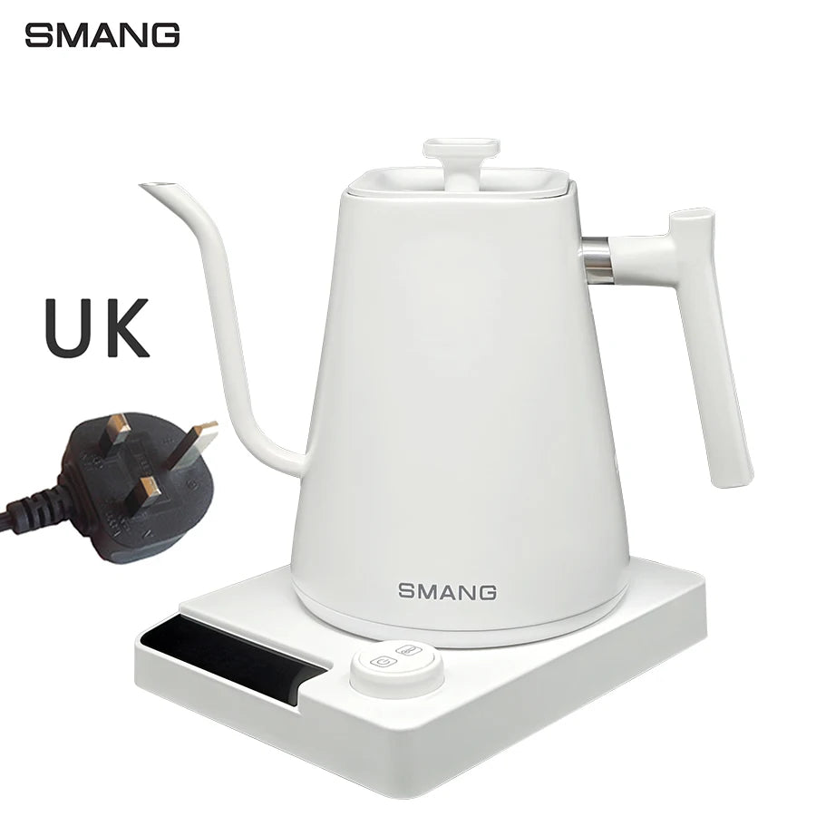 SMANG 1200W Gooseneck Electric Kettle 1L Temperature Control Coffee Kettle Pour Over Coffee Kettle Rapid Heating Kettle