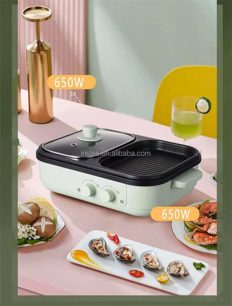 High Quality 2 in 1 Barbecue Cooking Pot Multi Functional Frying Pan Electric Hot Pot
