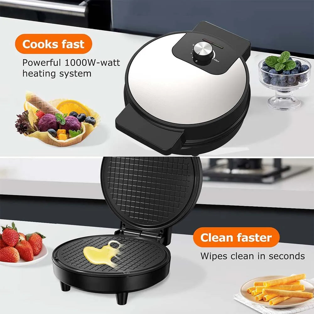New 220V Household DIY Ice Cream Cone Machine Portable Breakfast Crispy Roll Machine 1000W Electric Pancake Machine