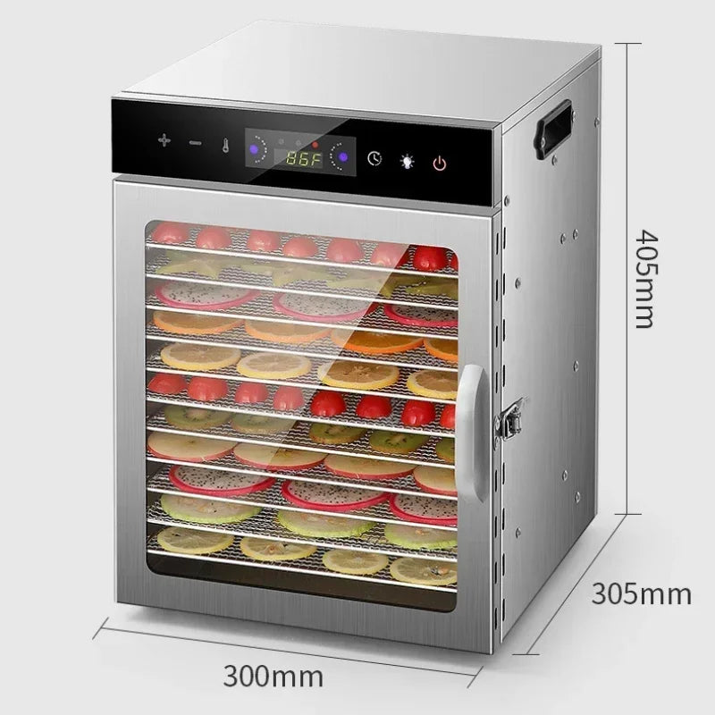 6/8/12/18 Layers Home Fruit Air Dryer Vegetable Snacks Meat Medicinal Materials Fruit Smart and Commercial Food Dehydrator