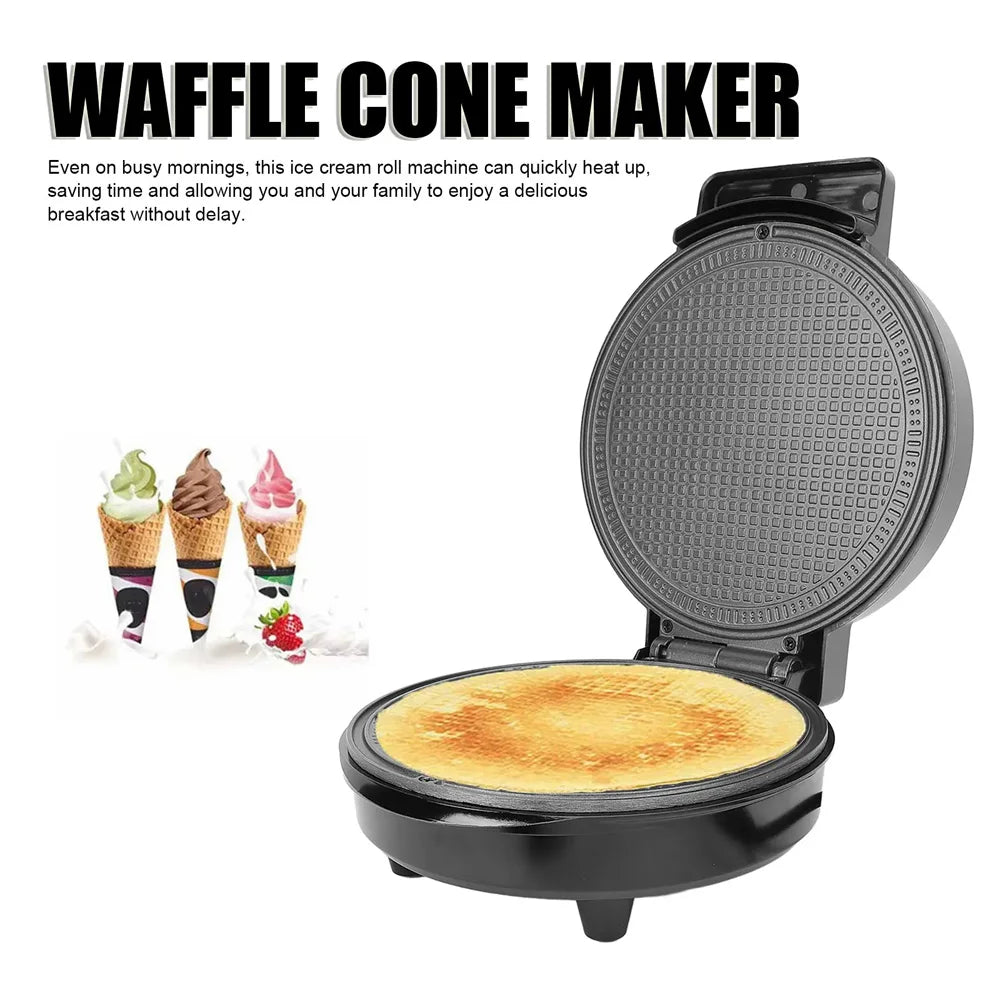 New 220V Household DIY Ice Cream Cone Machine Portable Breakfast Crispy Roll Machine 1000W Electric Pancake Machine