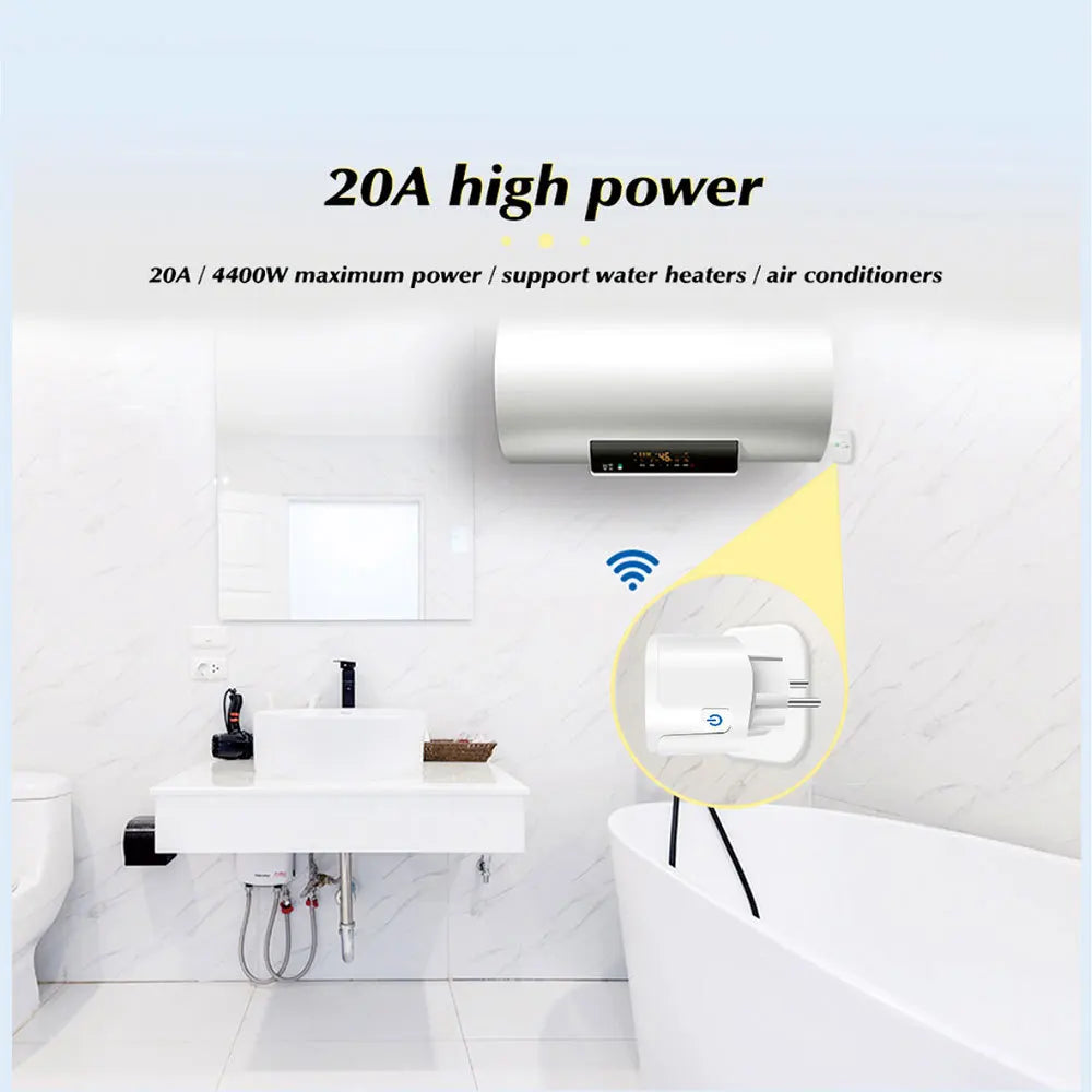 Smart Plug WiFi Socket EU 16A/20A Power Monitor Timing Function Tuya SmartLife APP Control Work with Alexa Google Home Alice