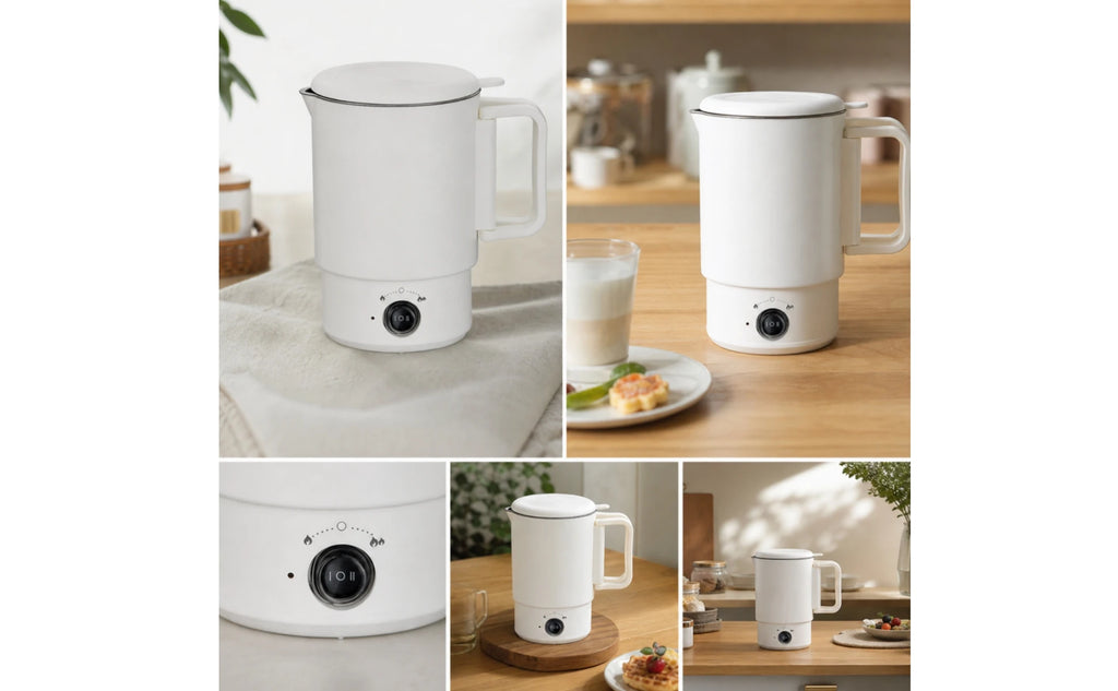 Foldable Electric Kettle Travel-Friendly Electric Kettle with Detachable Base Portable Water Boiler Compact for Travelers