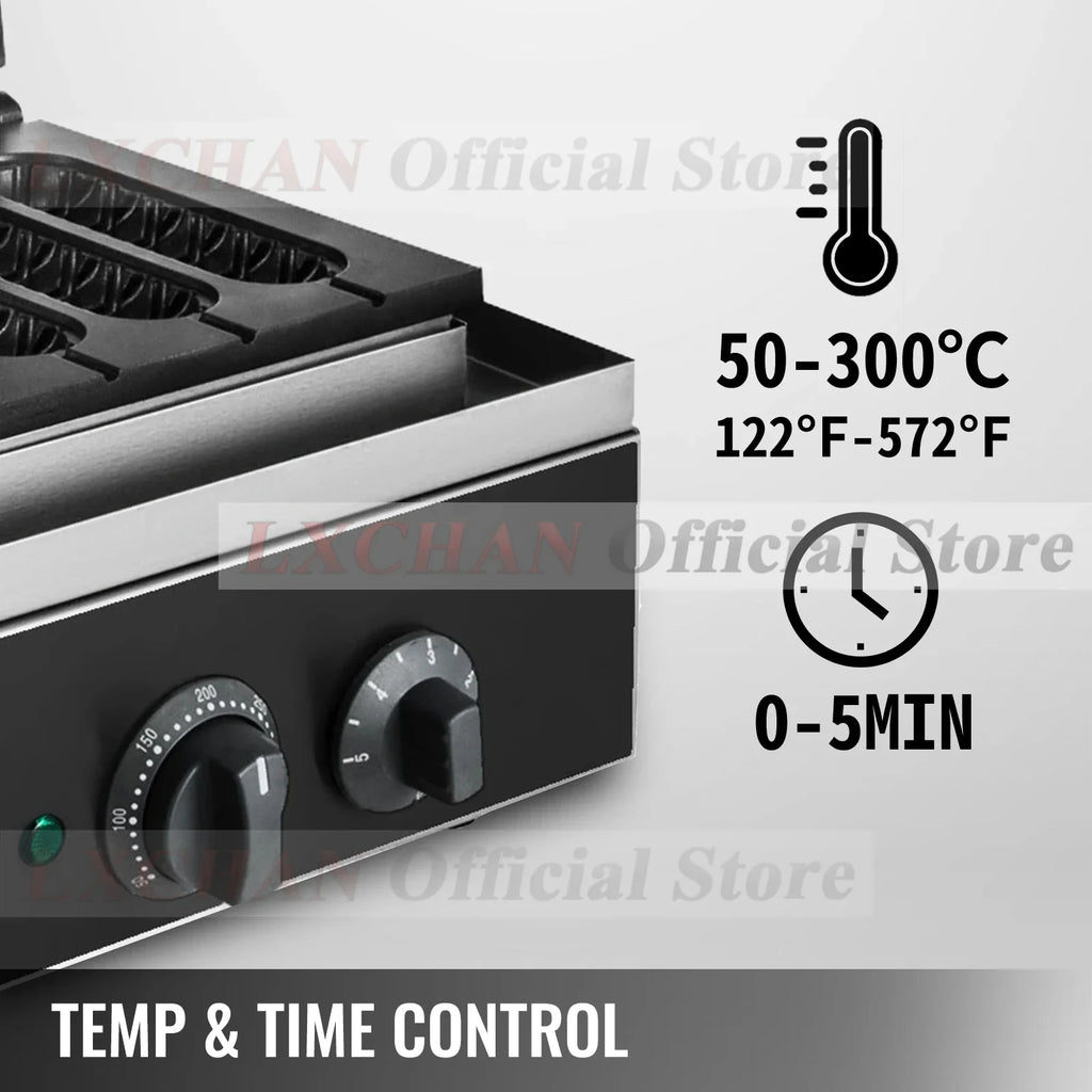 HomeWise 6PCS Electric Waffle Sausage Maker Non-Stick Lolly Stick Muffin Crispy French Corn Hot Dog Machine Kitchen Home