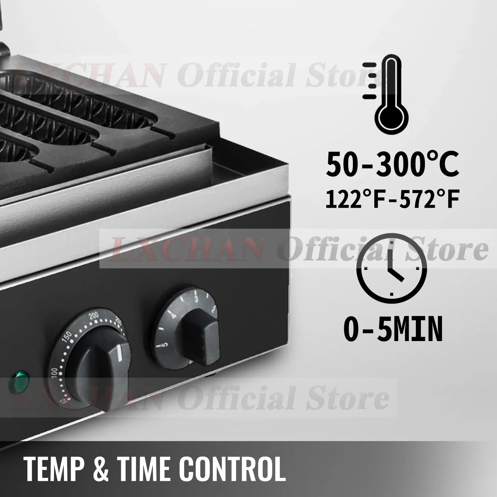 HomeWise 6PCS Electric Waffle Sausage Maker Non-Stick Lolly Stick Muffin Crispy French Corn Hot Dog Machine Kitchen Home