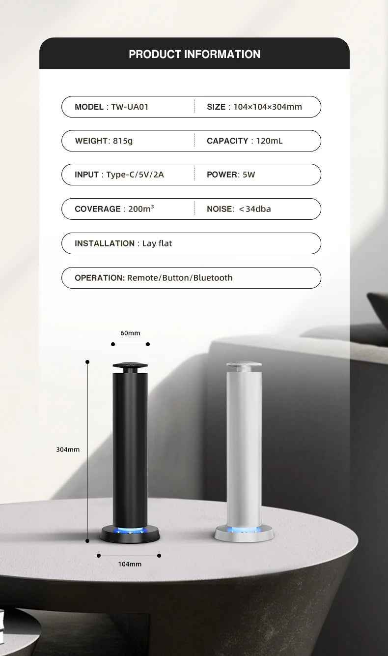 NAMASTE 200m³ Smart Electric Smell Distributor Office Fragrance Diffuser Battery Aromatherapy Machine Home Aroma Diffuser