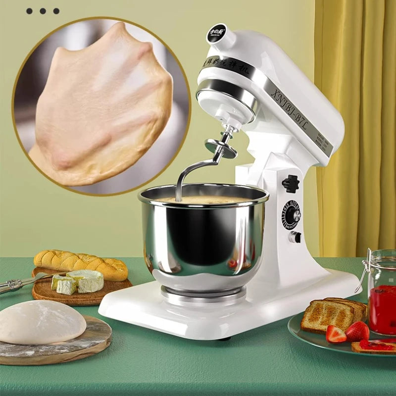 Commercial 7L Stand Mixer - Full-Automatic Multi-Functional (Milk Mixing, Egg Beating, Dough Kneading, Cream Whipping)