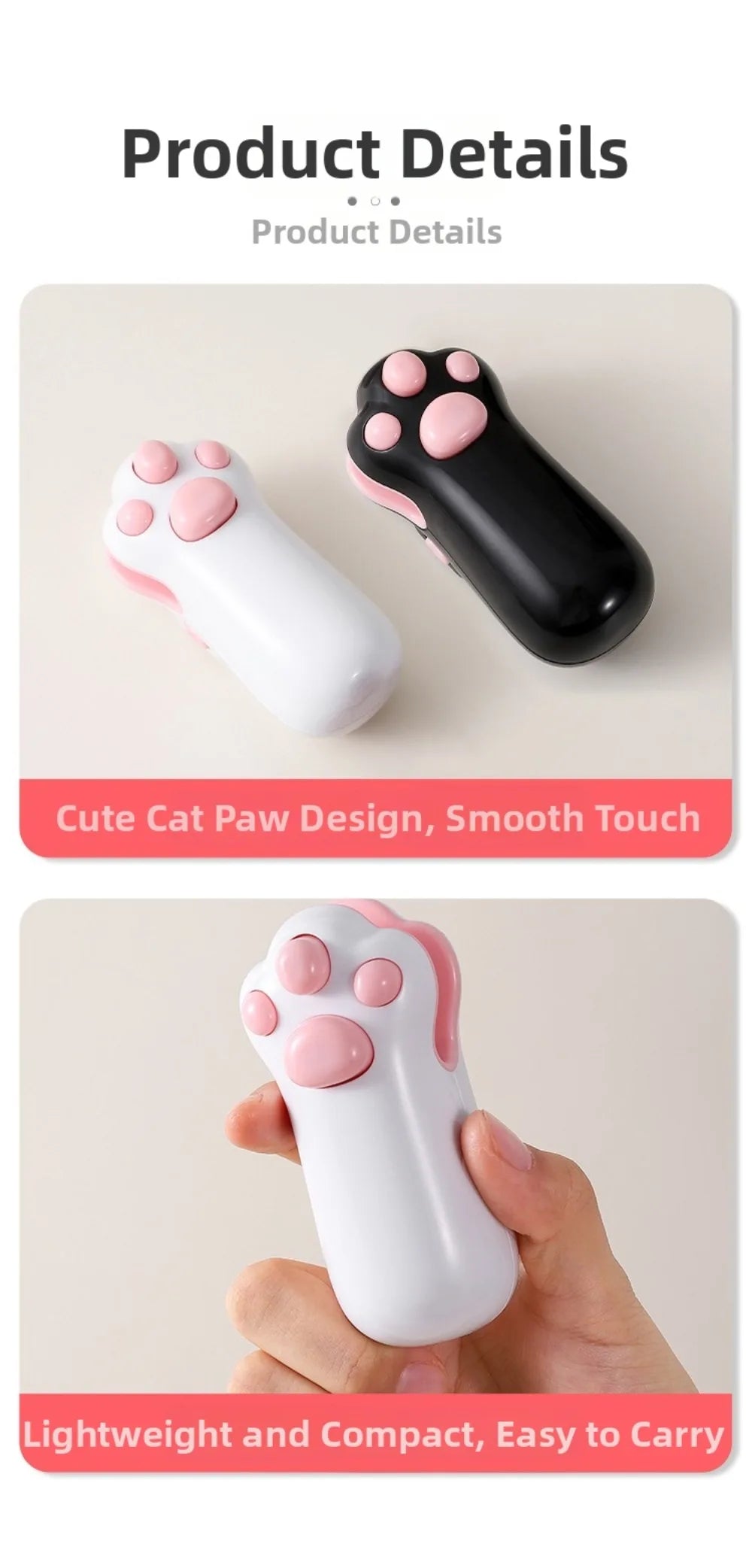 Mini Cat Paw Snack Bag Sealer Type-C Charging Built-in Cutter Food Bag Sealer Magnetic Back Heat Sealing Mini Sealing Machine