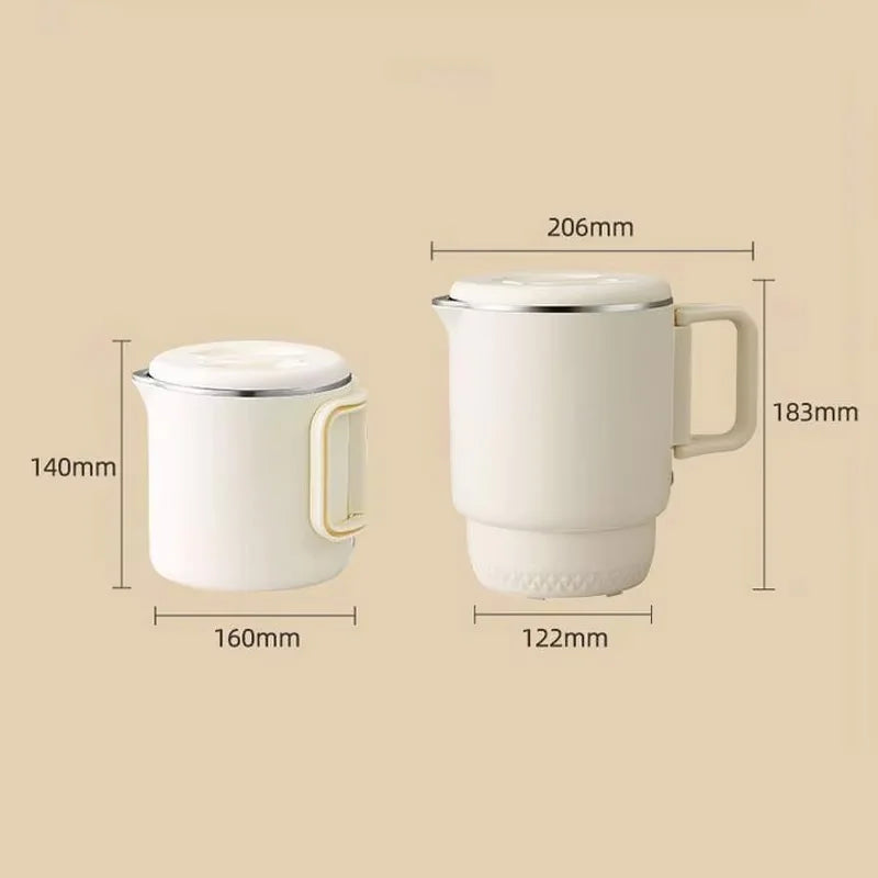 New 800ml Small Portable Electric Kettle Foldable 3 in 1 Multifunctional Travel Electric Kettle Household Rice Cooker Hot Pot