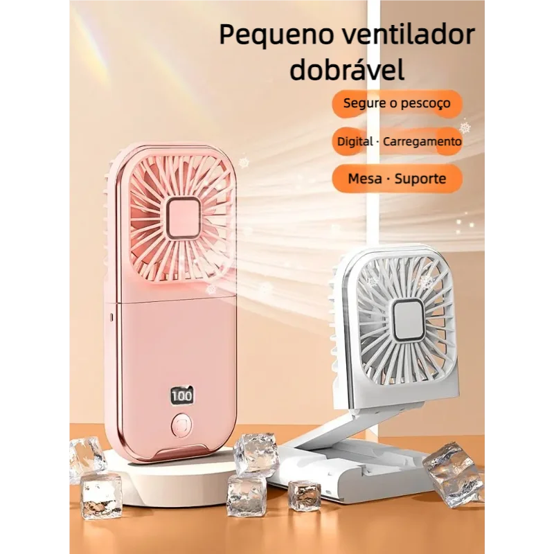 Foldable Hanging Neck Fan Cooling Desktop Refrigeration Handheld USB Mini Fan Camping Mute Ventilador Air Cooler for Sports