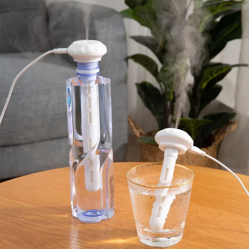 USB Mini Ultrasonic H2O Air Humidifier LED Lamp USB Water Bottler Cup Car Purifier Anion Mist Maker with Cool Light for Office