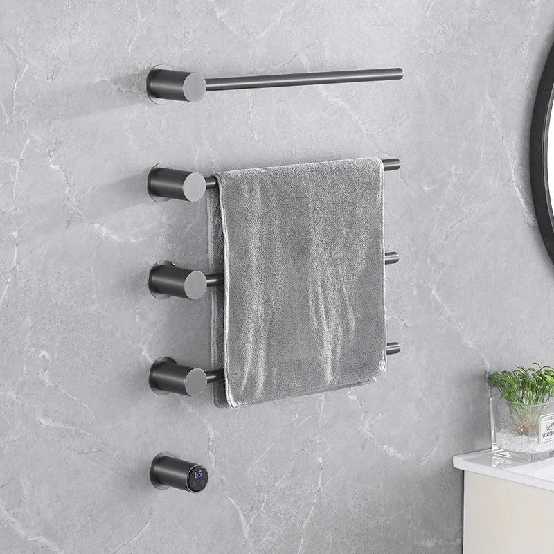 Smart Home Wall-Mounted Stainless Steel Electric Heated Towel Dryer Rail Traditional Comfortable Warmer Rack Shelf for Bathroom