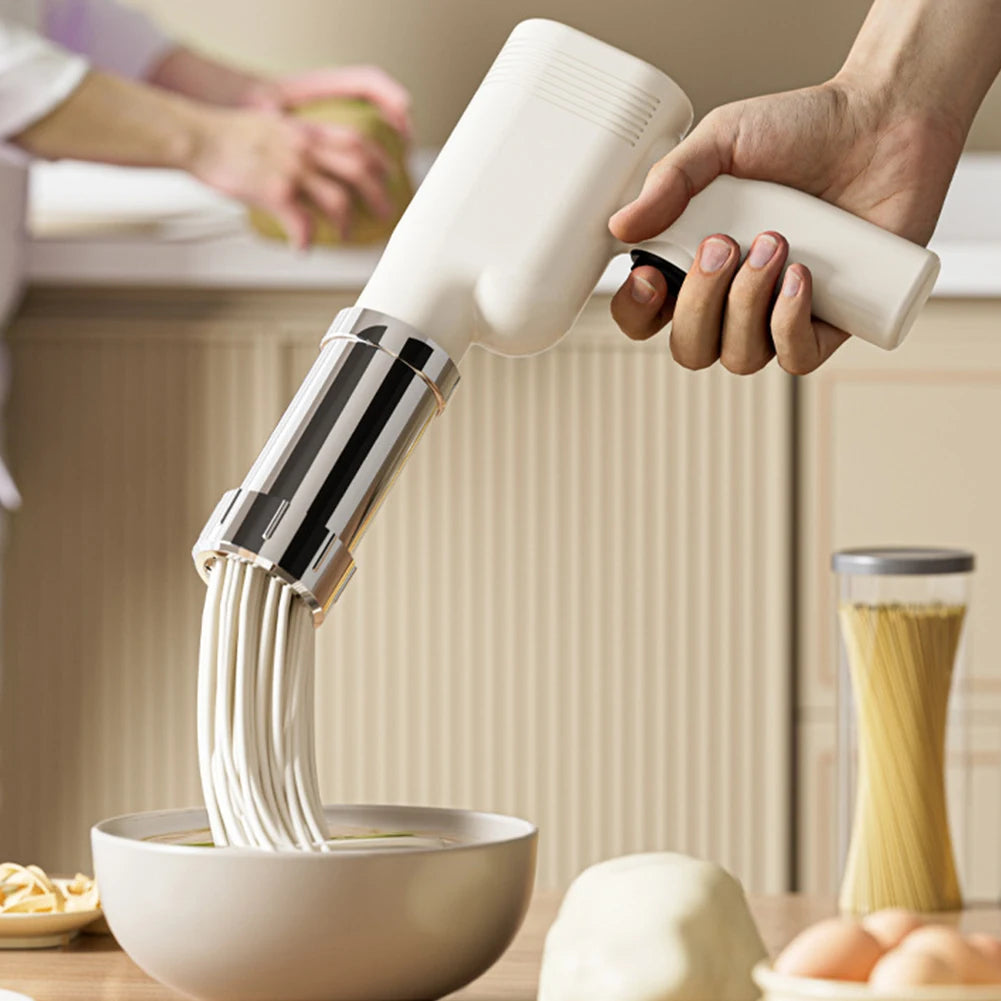 Automatic Noodle Maker Cordless Electric Pasta Extruder 5 Molds USB Charging Utility Kitchen Gadget