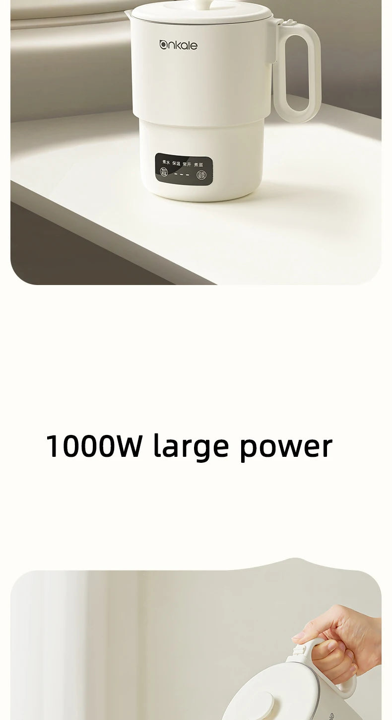 800ML Split-Type Foldable Electric Kettle Portable Travel Heating Cup with Adjustable Temperature 100V-240V Cooking Pot