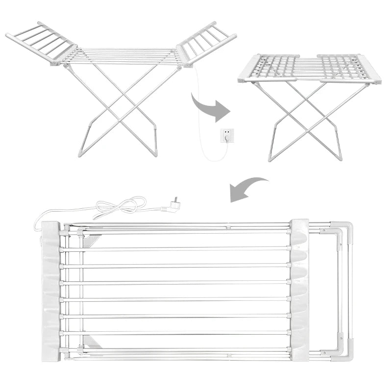 Foldable Heated Electric Clothes Drying Rack, Electric Airer Clothes Drying Rack Foldable Clothes-dryer Rack For Indoor