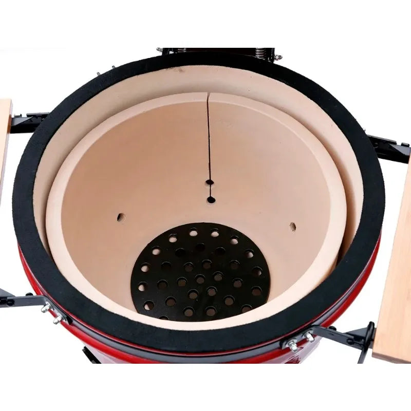 13Inch Ceramic Kamado Grills Outdoor and Indoor Kitchen Camping BBQ Grill