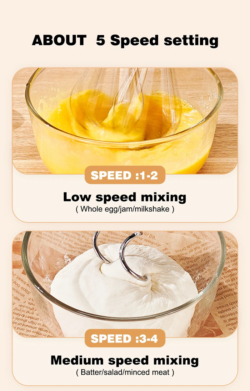 SUNATUR Hand Mixer 110-240V Blender 300W Electric Food Processor 3 in 1 Mixer Kitchen Appliances Machine Mixer for Baking