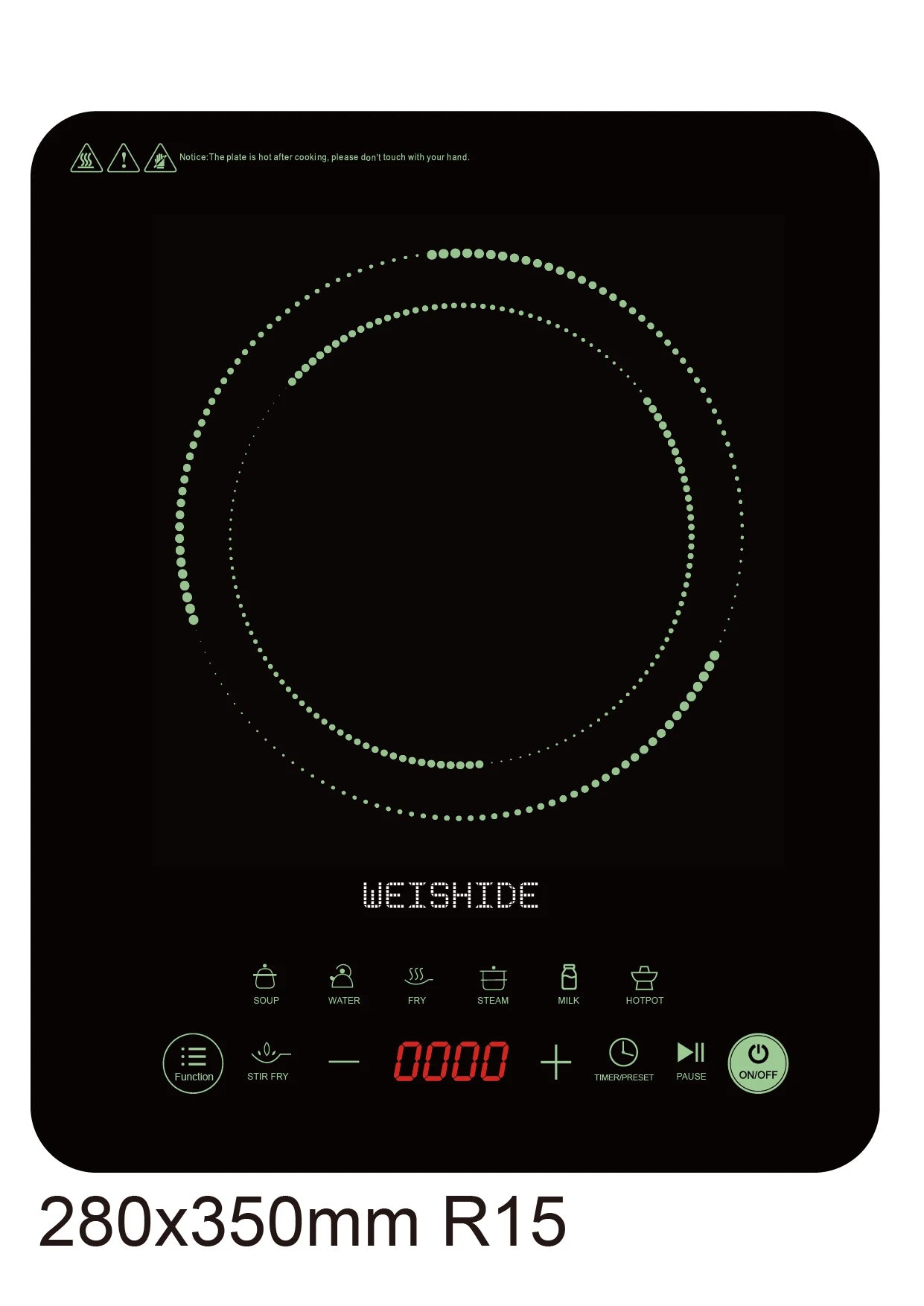 Multifunction Induction Cooker Ceramic 1200W-1800W Portable Electric Cooktop Preset Temperature Stir-Fry Timer Preset Child Lock