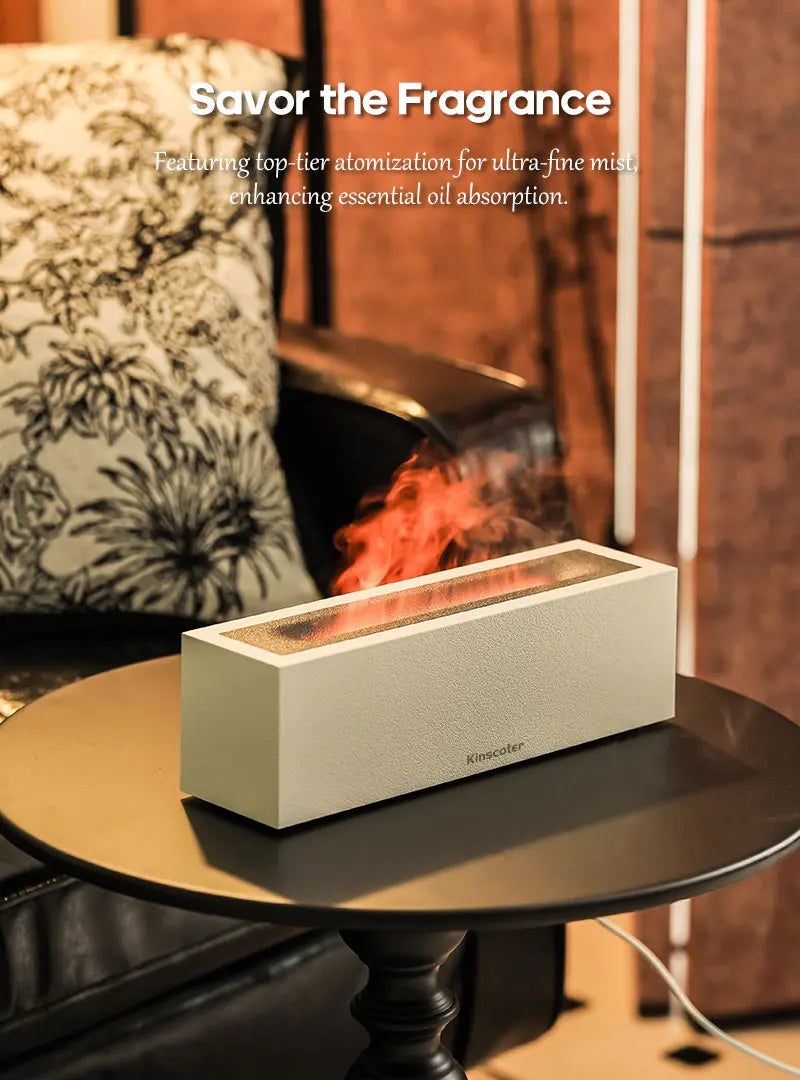 KINSCOTER Flame Aroma Diffuser Air Humidifier Ultrasonic Cool Mist Maker Fogger LED Essential Oil Flame Lamp Difusor