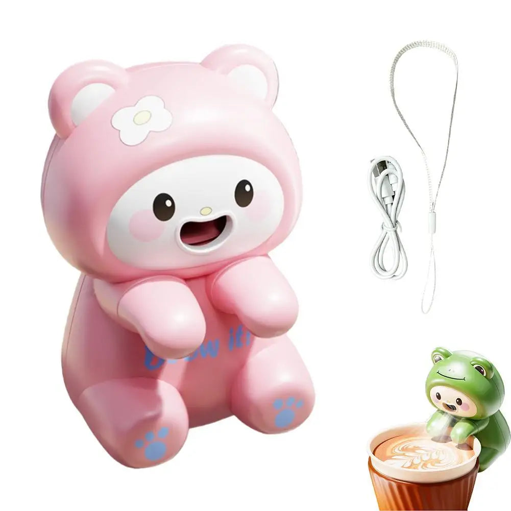 Mini Food Cooling Fan 3 Speeds USB Rechargeable Cute Animal Clip On Portable Soup Coffee Tea Cooler Kitchen Office Desk