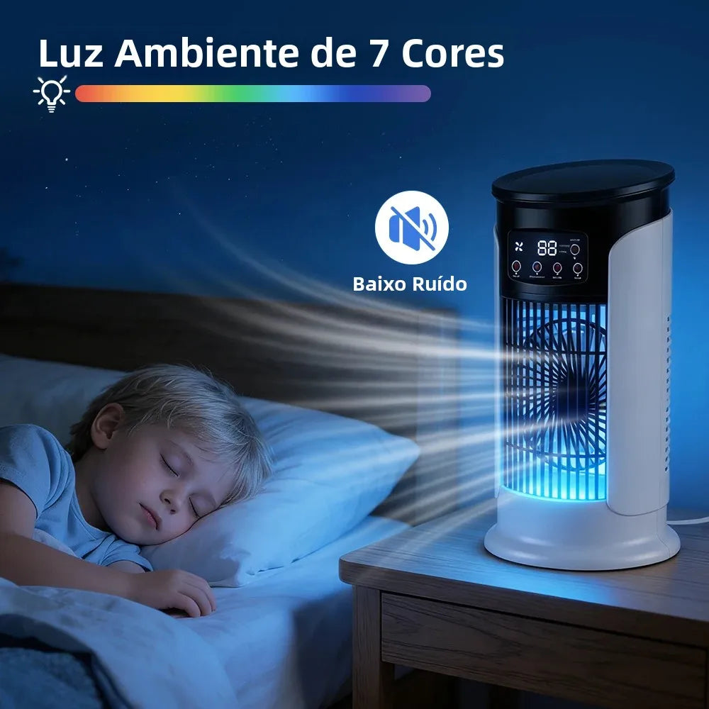 3 In 1 Household Fan Air Conditioner Portable 6-gear Air Cooler LED Night Light Humidifier Air Adjustment Fan Office Home Fan