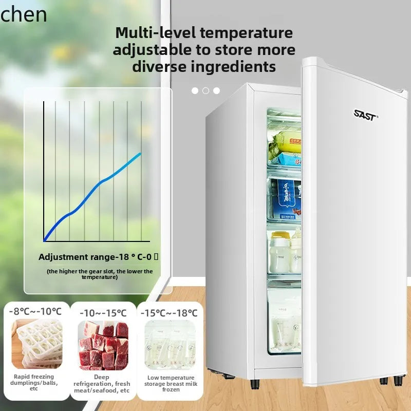 ZMLFreezer Vertical Full Freezer Side Open Door Freezer Small Drawer Air Cooled Frost Free