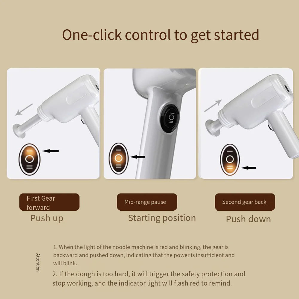 USB Cordless Electric Pasta Maker Machine Automatic Pasta Noodle Maker Portable 6 Molds for Home Kitchen Gadget 제면기 국수기계