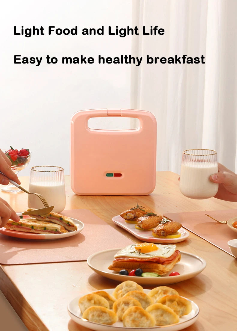 Electric Panini Sandwich Machine Multifunction Baking Pan Light Food Breakfast Maker Waffle Bread Toaster Omelette Steak Grill