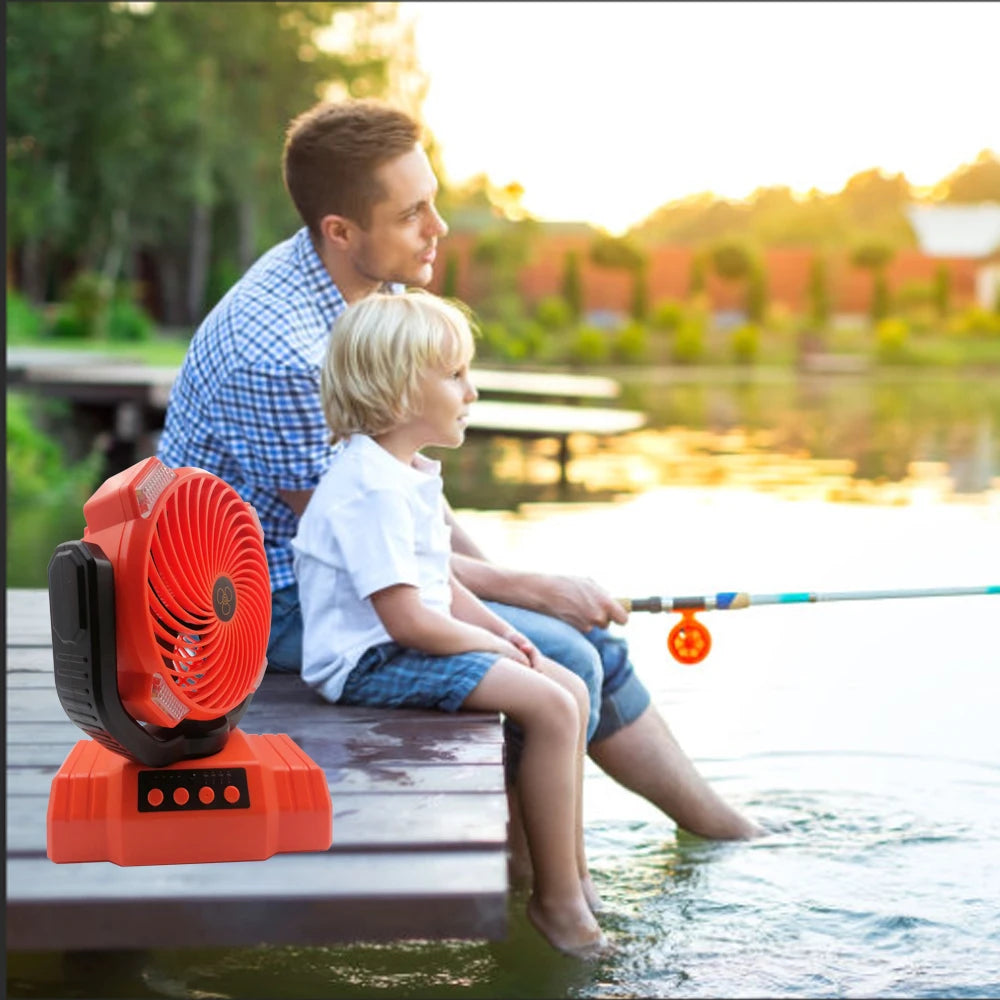 50000mAh Outdoor Camping Fan with Remote Contral 4Gears Wind Speed Up to 100 Hours Runtime Handle Portable Cooling Electric Fan