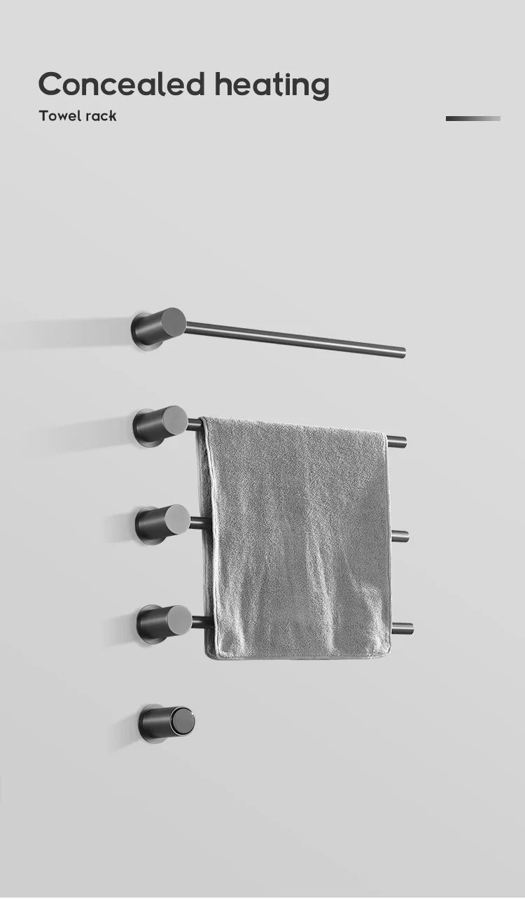 Smart Home Wall-Mounted Stainless Steel Electric Heated Towel Dryer Rail Traditional Comfortable Warmer Rack Shelf for Bathroom