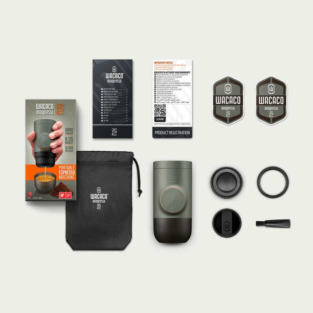 WACACO Minipresso GR2, No Electricity, Espresso Machine for Outdoor Compatible Ground Coffee, Portable Coffee Maker,