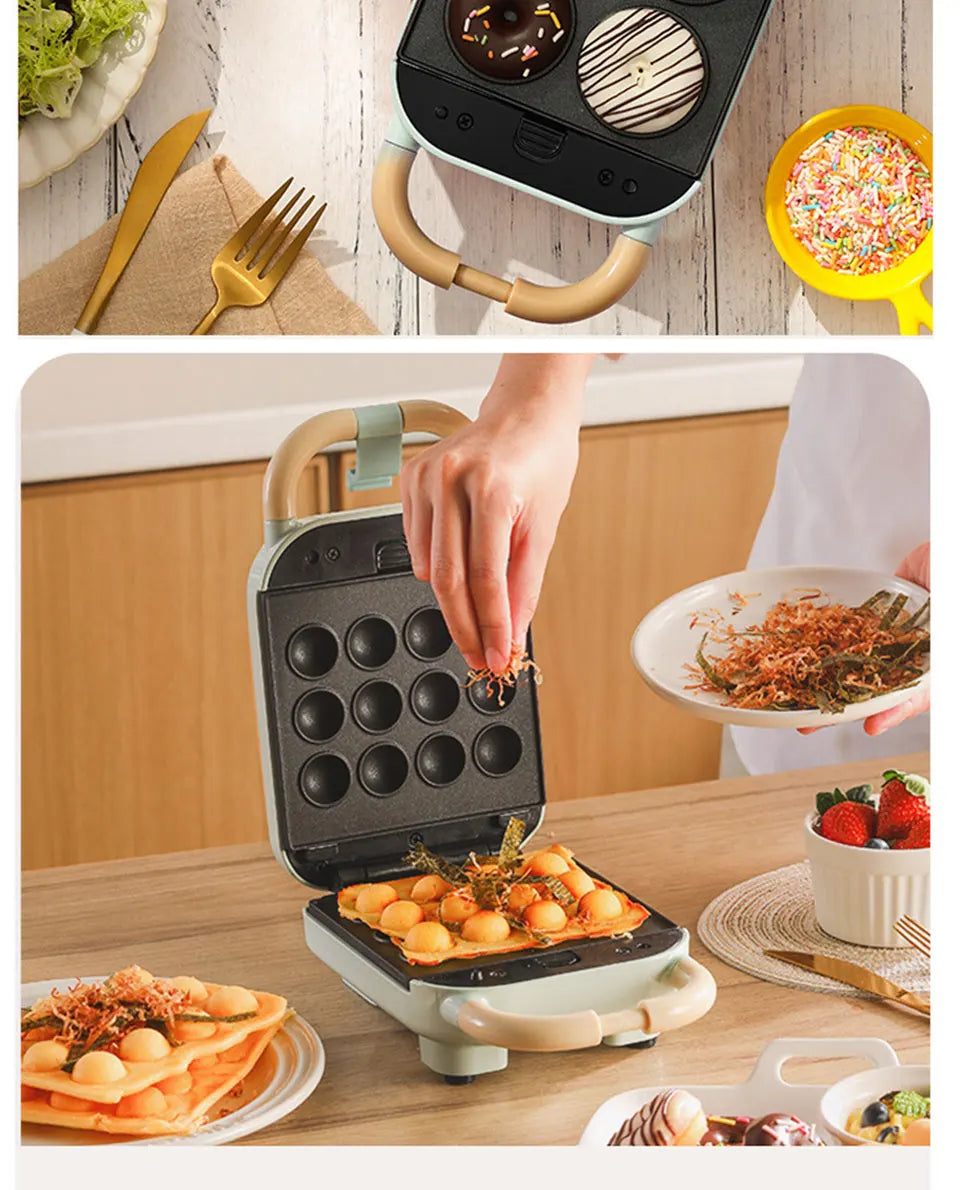 YIDPU 2026 3-in-1 Electric Toaster Waffle Maker Breakfast Pancake Donut Egg Waffle Fish Cake Oven - Sandwich Maker