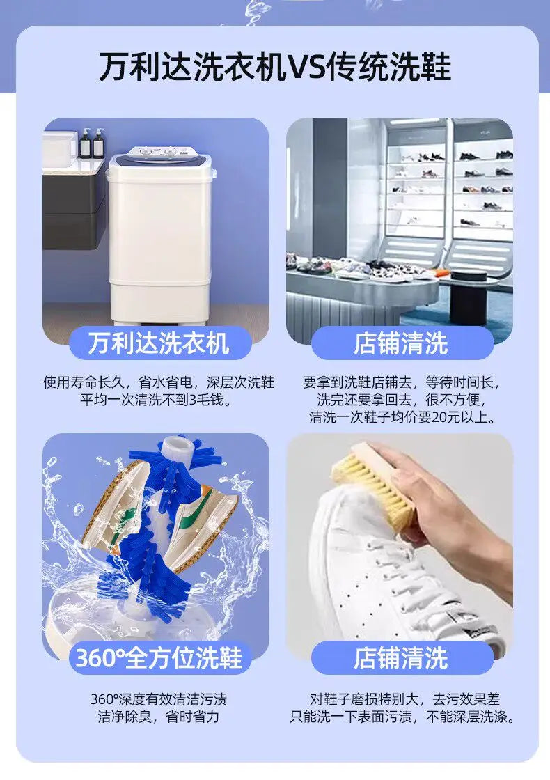 10KG Single Tub Washing Machine, Full & Semi-automatic Large Capacity Mini Laundry Washer for Rental Home Use