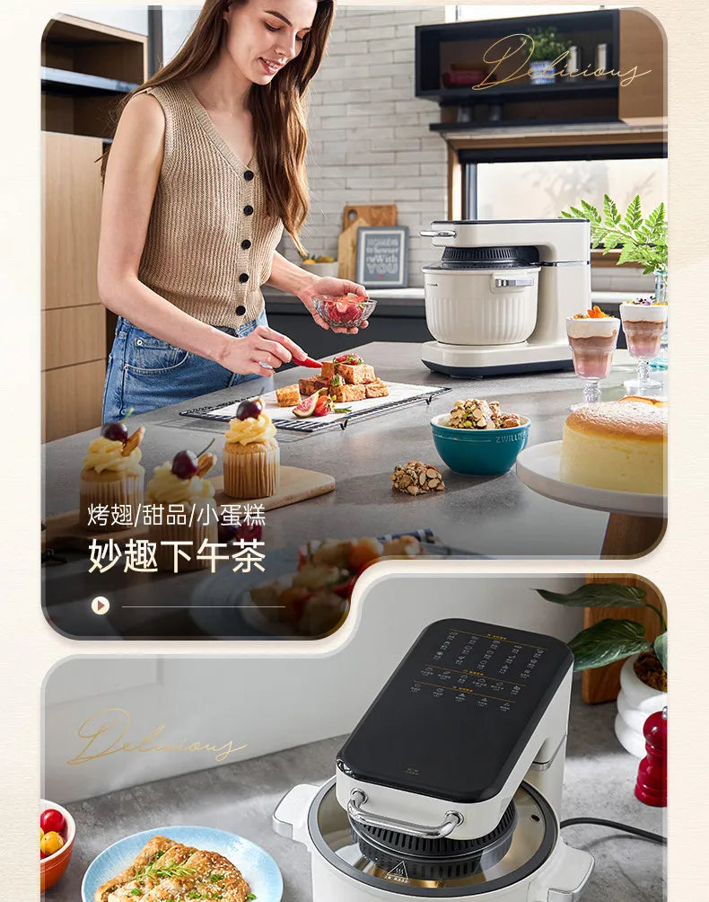 Household Multifunctional Stand Mixer Pasta Maker Dough Kneader Meat Grinder Air Fryer Food Processor