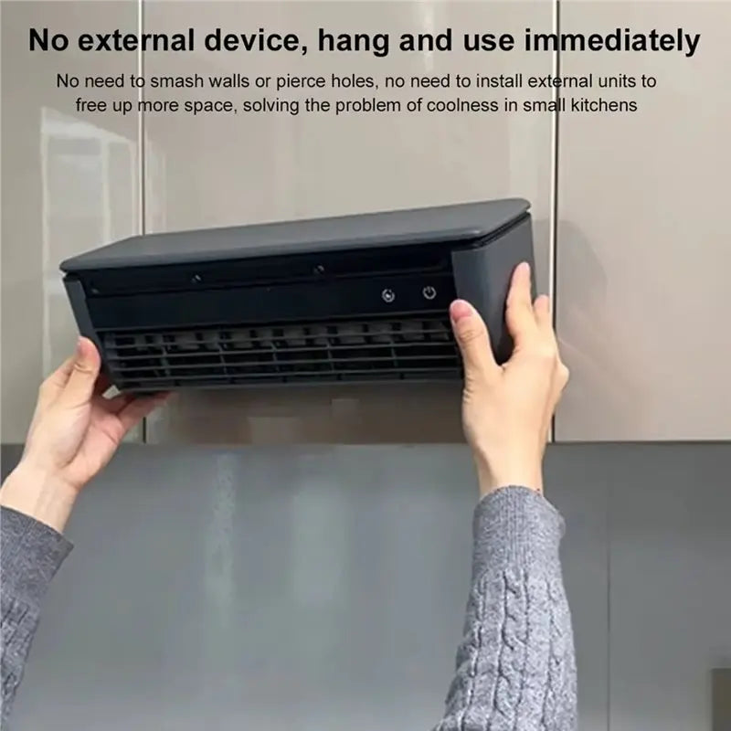 【KITCHEN GADGET】Wall-Mounted Mini Air Cooler Leafless Quick Cooling Fan Conditioner Wireless Quiet Electric With Remote Control