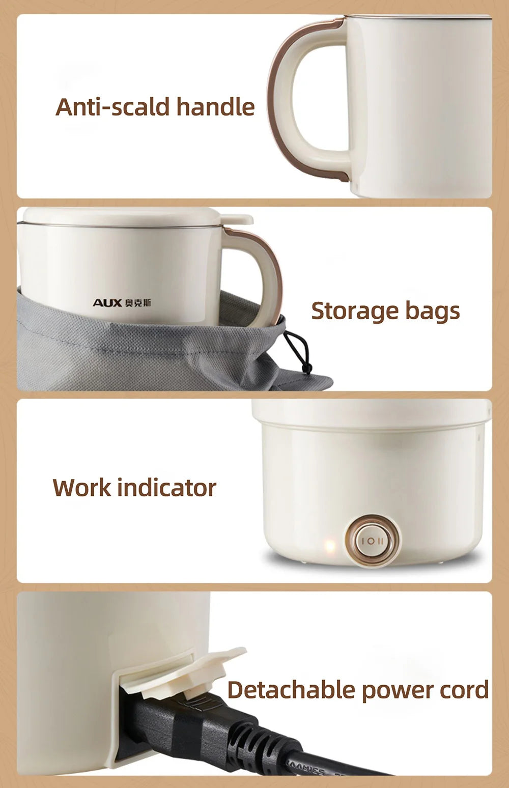 800ml Foldable Electric Kettle, Portable Cooking Pot, Multi Stove Travel Kettle, Tea Pot, Heating Cup, 304 Stainless Steel Slow