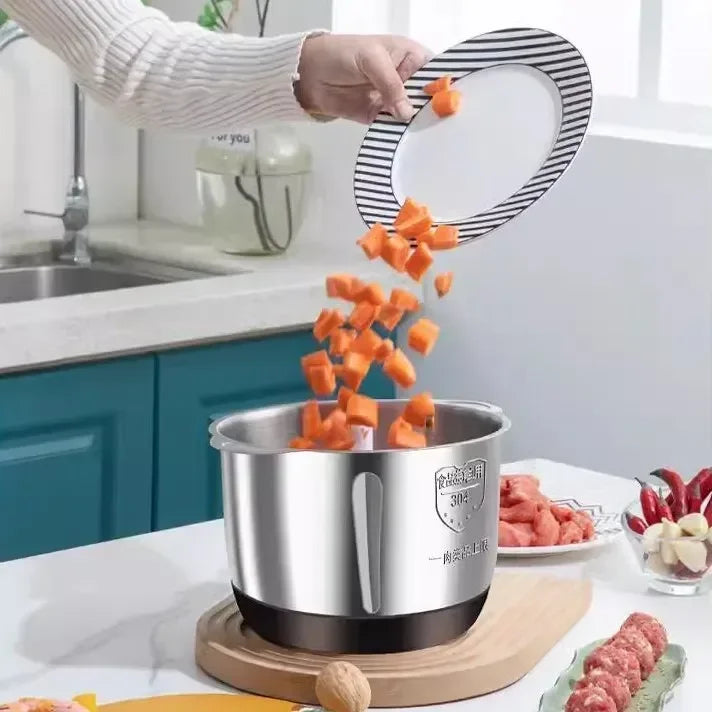 Hot Sale 5L Stainless Steel Electric Food Chopper EU Plug Household Kitchen Meat Vegetable Processor