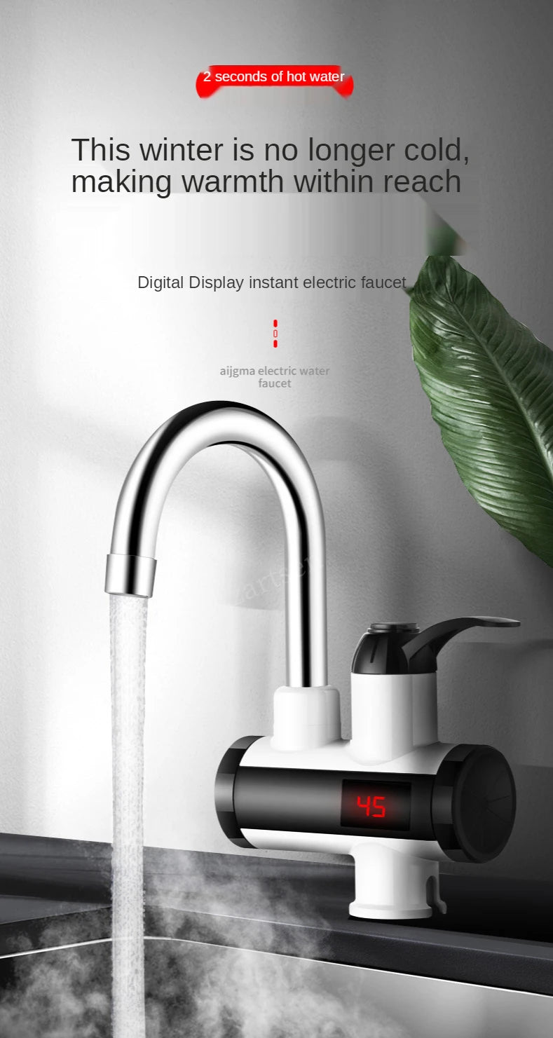 Electric Kitchen Water Heater Tap Instant Hot Water Faucet Heater Cold Heating Faucet Tankless Instantaneous Water Heater