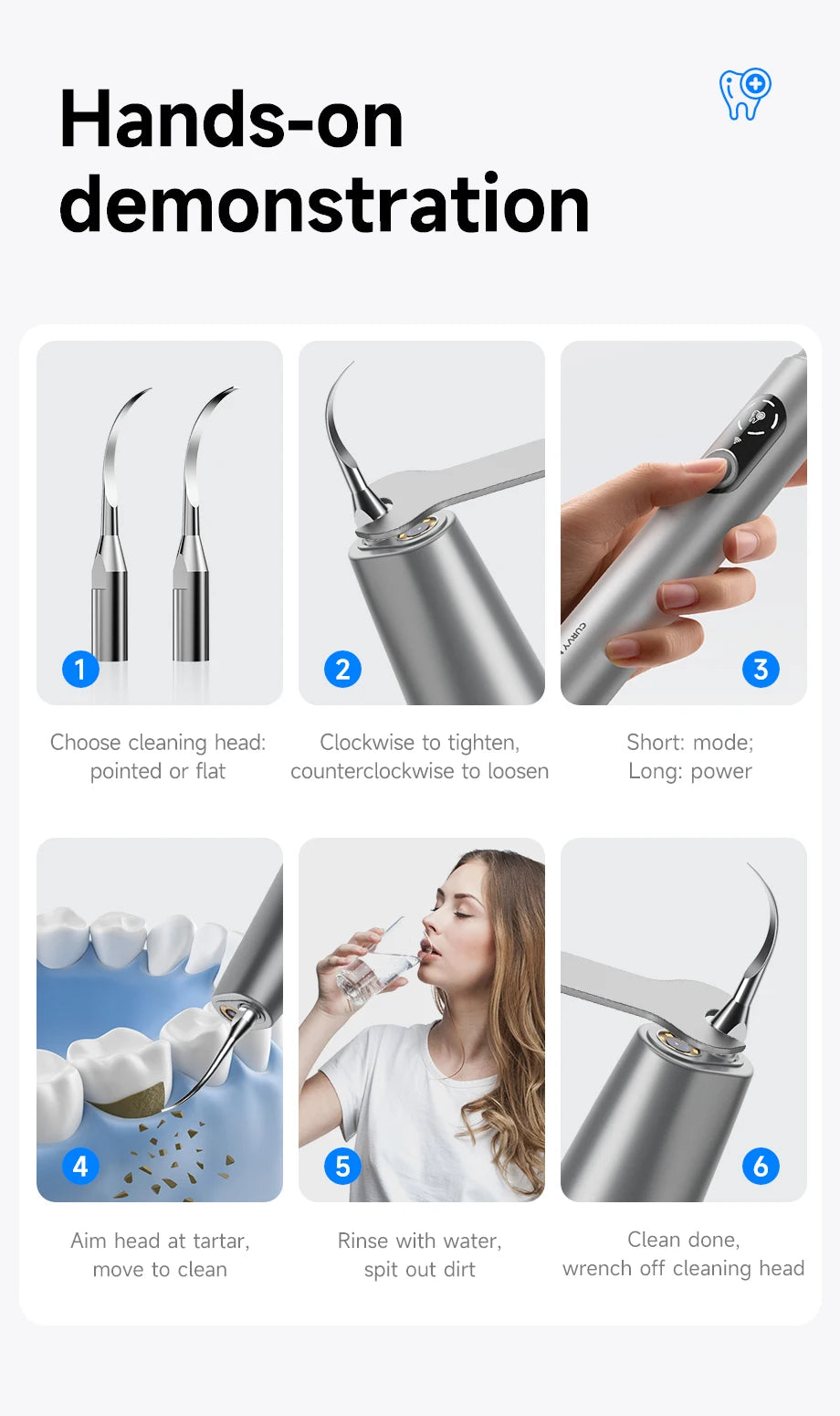 M1 Visible Electric Ultrasonic Teeth Cleaner with 500MP Camera Tartar Remover Coffe/Tobacco Stains Cleaning Teeth Whitening Tool