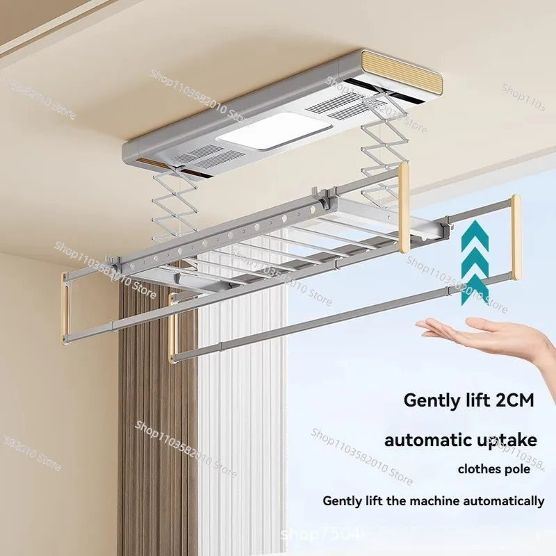 Intelligent Electric Drying Rack with Full Screen Lighting, Remote Control Lifting, Multifunctional Air Drying & Sterilization