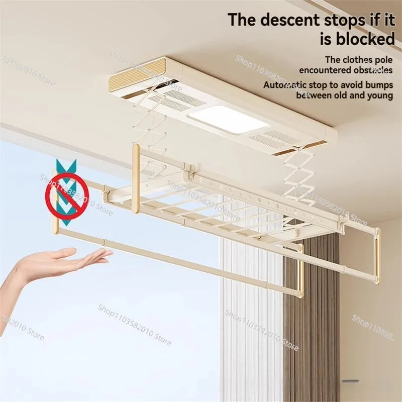 Intelligent Electric Drying Rack with Full Screen Lighting, Remote Control Lifting, Multifunctional Air Drying & Sterilization