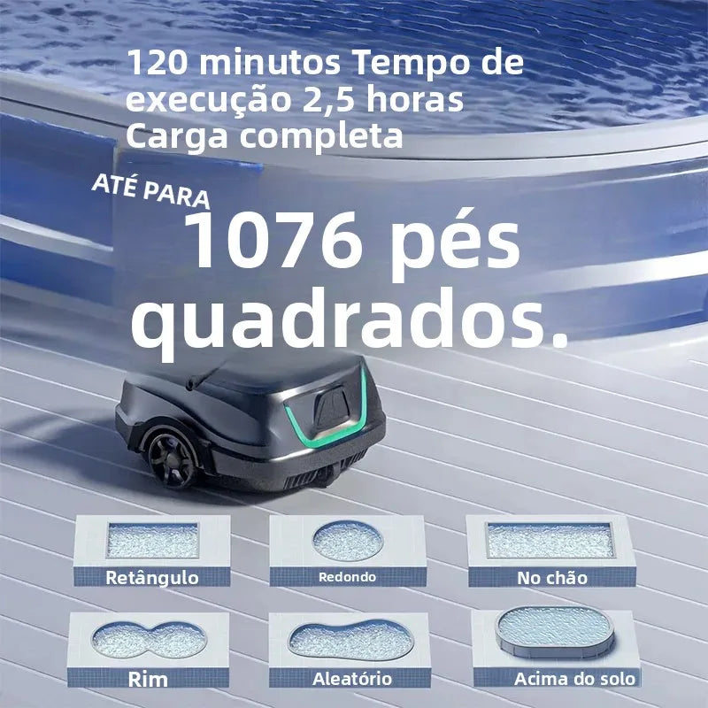 Swimming Pools Vacuum Cleaner Wireless for Floor Smart Cleaning Robot Auto-Parking Dual-layer Filtration120mins Running Time