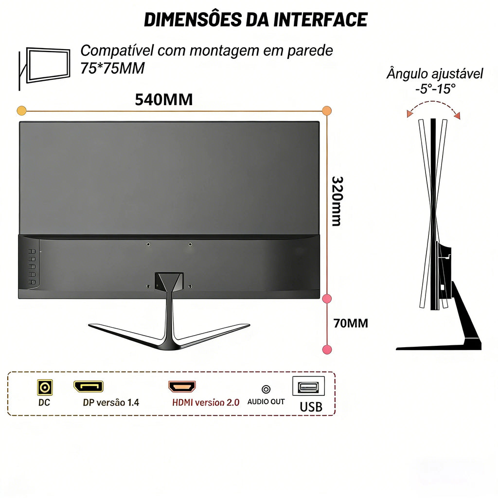24 Inch 180Hz PC Gaming Monitor IPS LED Display 1920×1080P 100%sRG FHD HDMI/DP Desktop Ultra-thin Gaming Computer Screen Monitor
