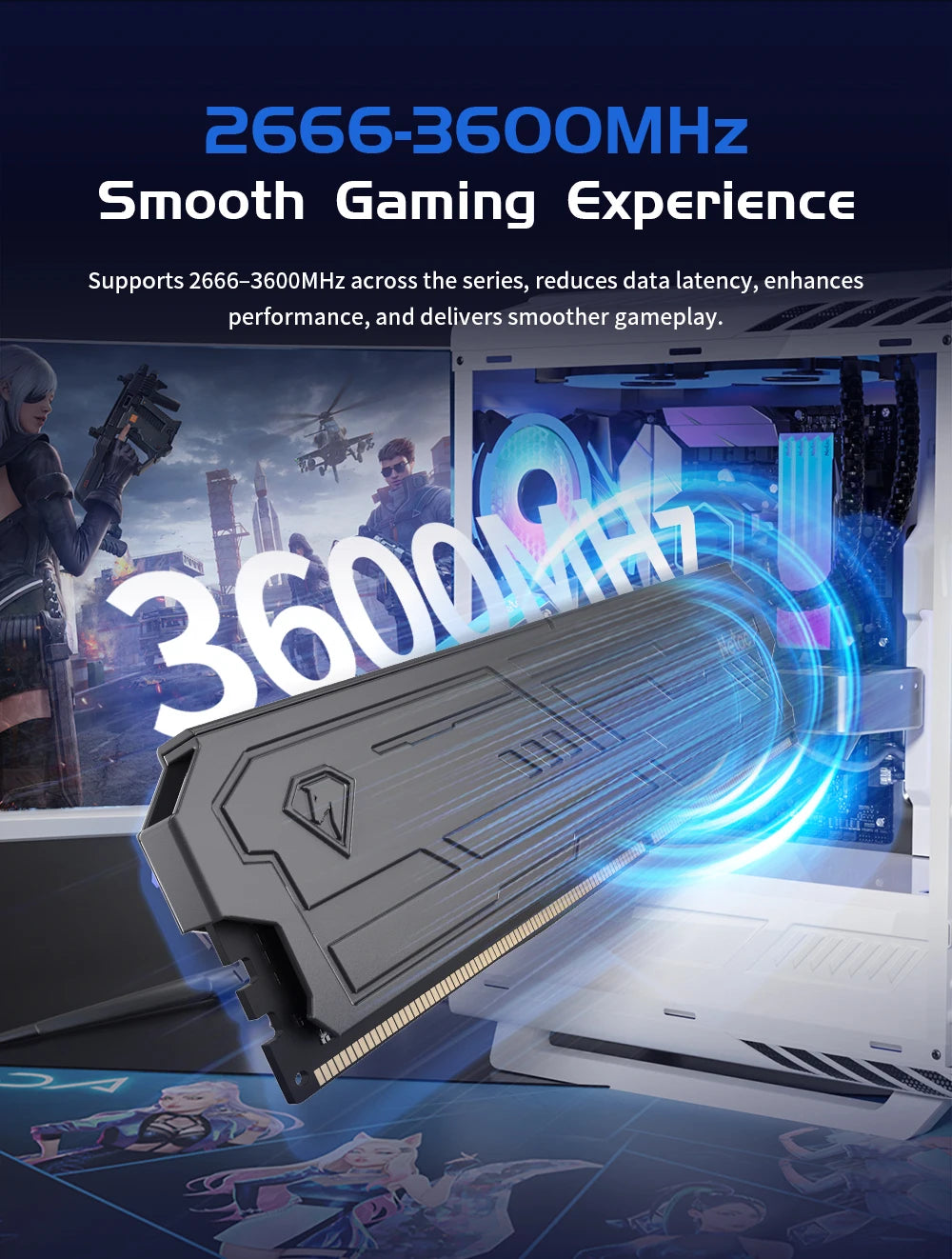 Netac DDR4 Memory Shadow Ill 3200MHz 3600MHz Ram UDIMM DDR4 8G 16G 8Gx2 16Gx2 with Aluminum Heatsink Support XMP2.0 for Desktop