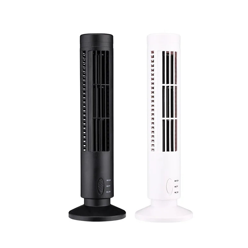 1Pcs Portable Air Cooler Vertical Bladeless Fan USB Desktop Air Conditioner Fan Mini Cooling Tower Fan for Home Office